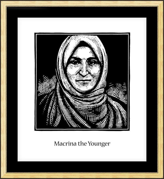 Wall Frame Gold, Matted - St. Macrina the Younger by J. Lonneman