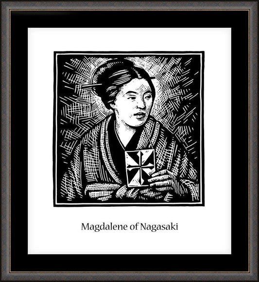 Wall Frame Espresso, Matted - St. Magdalene of Nagasaki by J. Lonneman