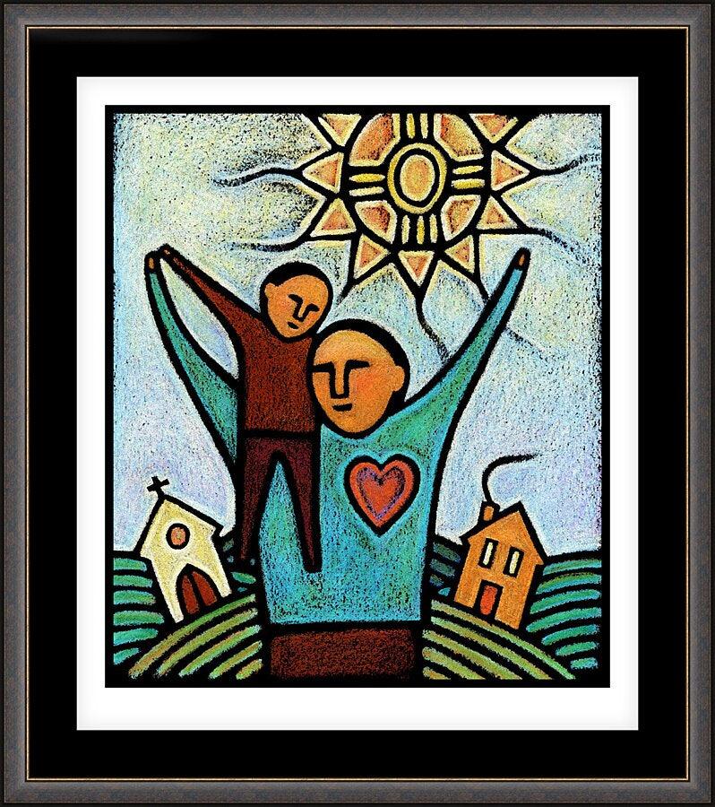 Wall Frame Espresso, Matted - Parent and Child by J. Lonneman