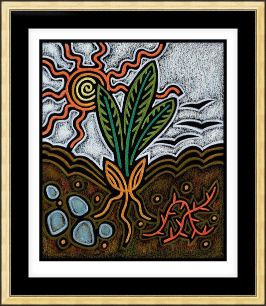 Wall Frame Gold, Matted - Parable of the Seed by J. Lonneman