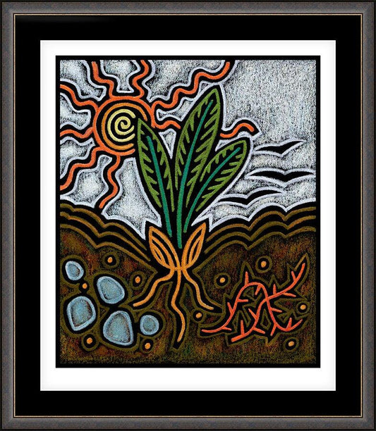 Wall Frame Espresso, Matted - Parable of the Seed by J. Lonneman