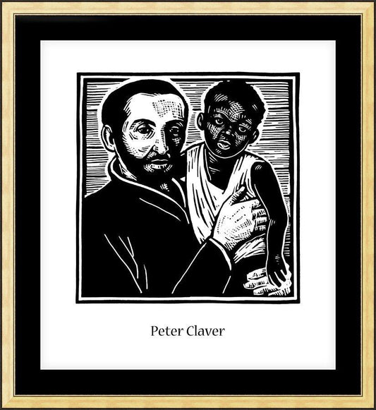 Wall Frame Gold, Matted - St. Peter Claver by J. Lonneman
