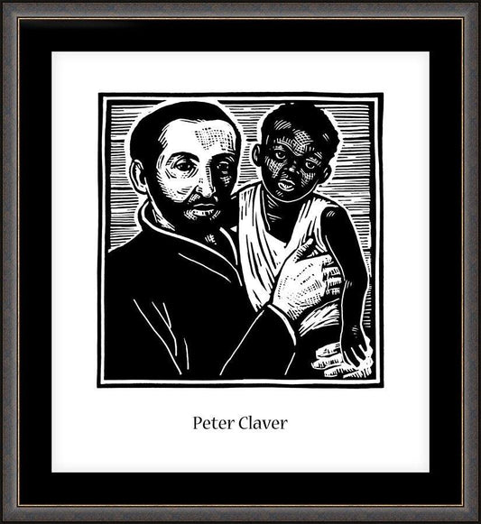 Wall Frame Espresso, Matted - St. Peter Claver by J. Lonneman