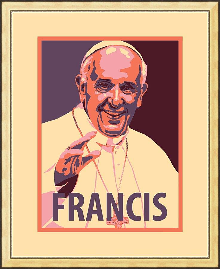 Wall Frame Gold - Pope Francis by J. Lonneman