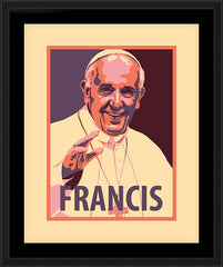 Wall Frame Black - Pope Francis by J. Lonneman