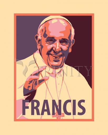 Wall Frame Black, Matted - Pope Francis by J. Lonneman
