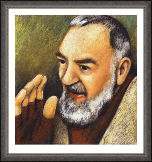 Wall Frame Espresso - St. Padre Pio by J. Lonneman