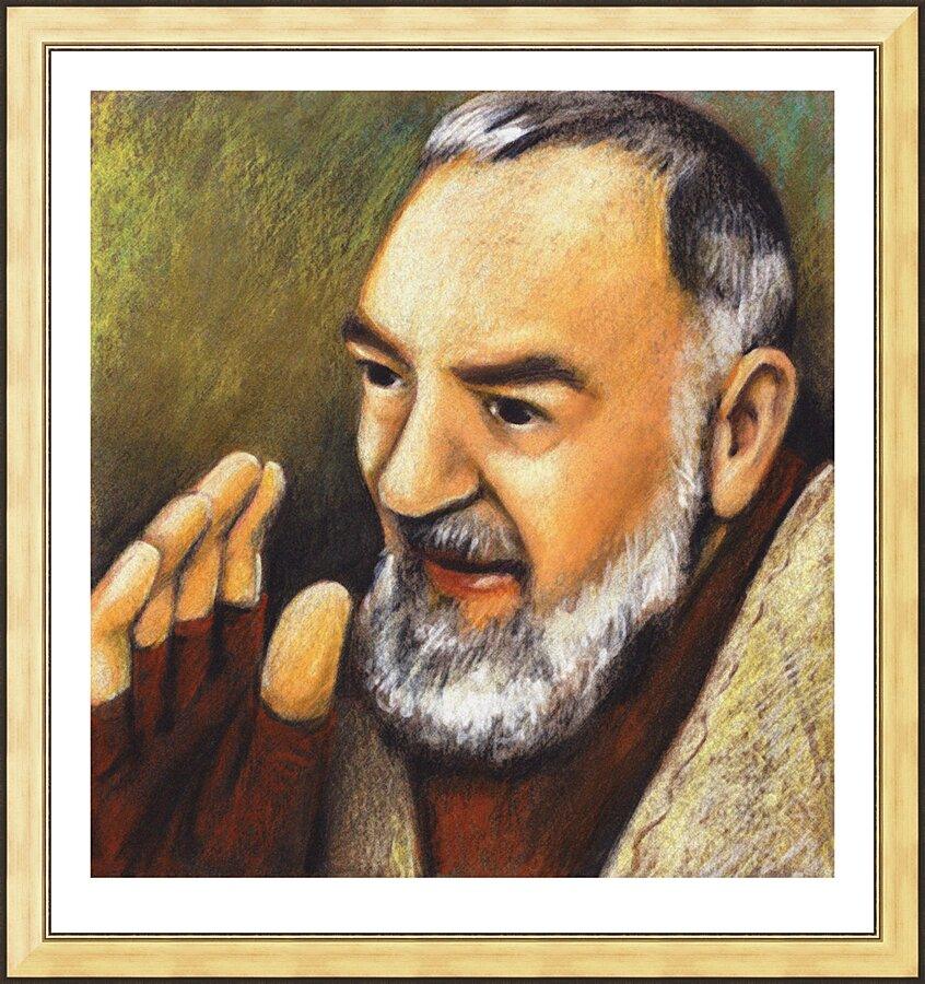 Wall Frame Gold - St. Padre Pio by Julie Lonneman - Trinity Stores