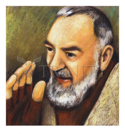 Wall Frame Espresso, Matted - St. Padre Pio by Julie Lonneman - Trinity Stores