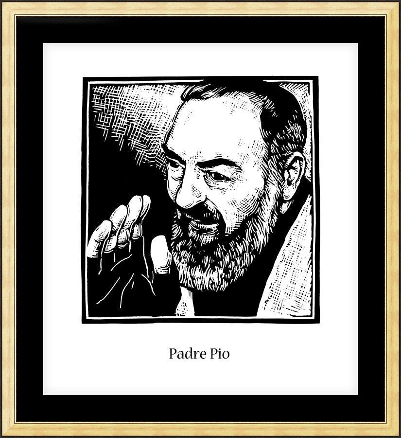 Wall Frame Gold, Matted - St. Padre Pio by Julie Lonneman - Trinity Stores