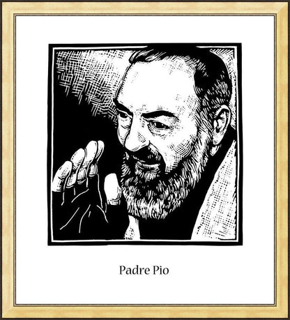 Wall Frame Gold - St. Padre Pio by Julie Lonneman - Trinity Stores