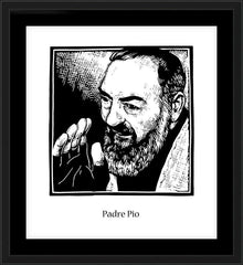 Wall Frame Black - St. Padre Pio by J. Lonneman