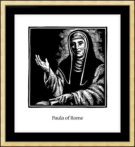Wall Frame Gold, Matted - St. Paula of Rome by J. Lonneman