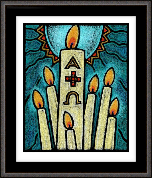 Wall Frame Espresso, Matted - Paschal Candle by J. Lonneman