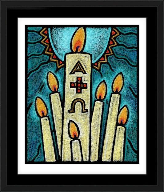 Wall Frame Black, Matted - Paschal Candle by J. Lonneman