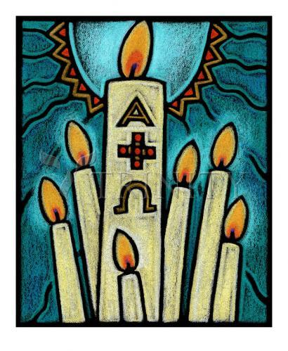 Wall Frame Espresso, Matted - Paschal Candle by Julie Lonneman - Trinity Stores