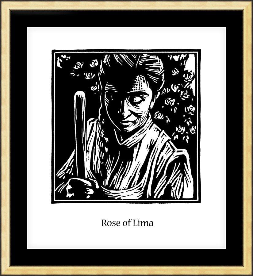 Wall Frame Gold, Matted - St. Rose of Lima by J. Lonneman