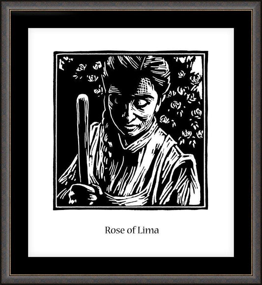 Wall Frame Espresso, Matted - St. Rose of Lima by J. Lonneman
