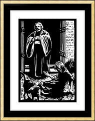 Wall Frame Gold - St. Lazarus and Rich Man by J. Lonneman