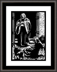 Wall Frame Espresso - St. Lazarus and Rich Man by J. Lonneman