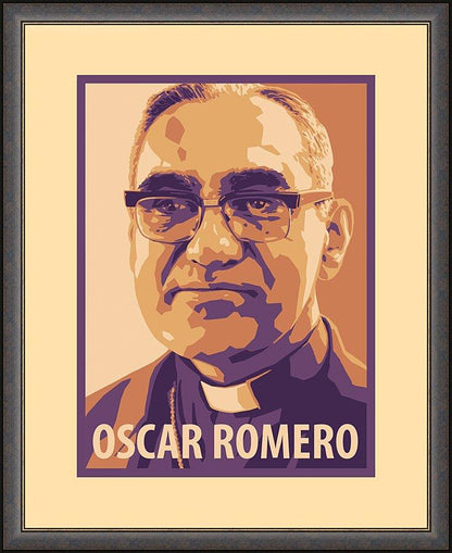 Wall Frame Espresso - St. Oscar Romero by Julie Lonneman - Trinity Stores