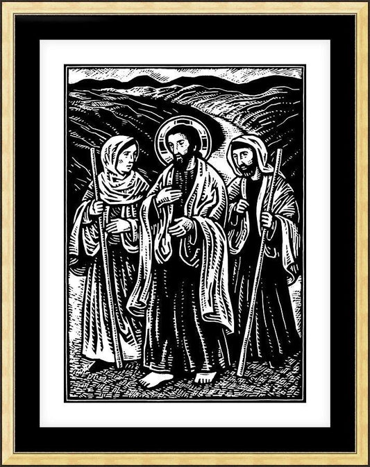 Wall Frame Gold, Matted - Road to Emmaus by J. Lonneman