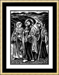 Wall Frame Gold - Road to Emmaus by J. Lonneman