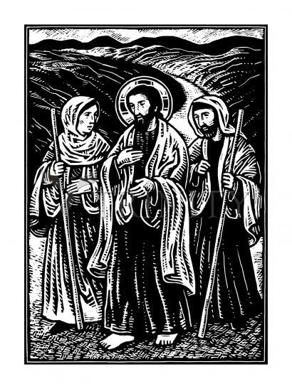 Wall Frame Black, Matted - Road to Emmaus by J. Lonneman