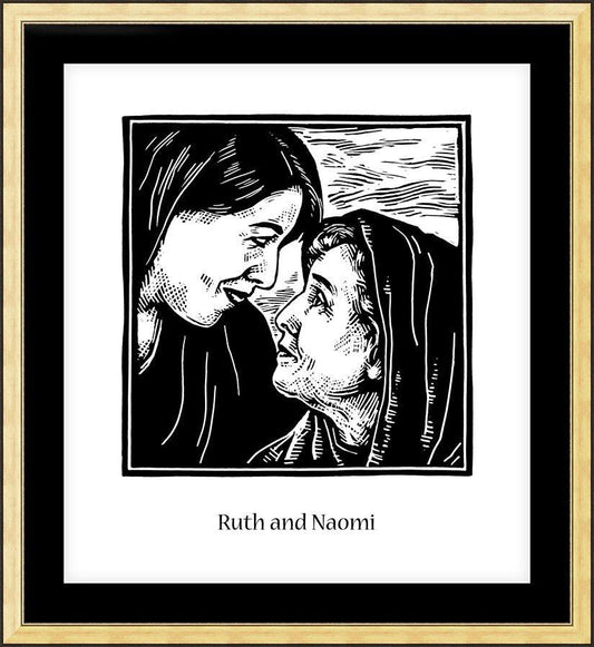 Wall Frame Gold, Matted - St. Ruth and Naomi by J. Lonneman