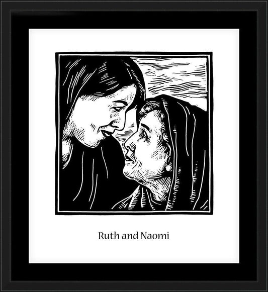Wall Frame Black, Matted - St. Ruth and Naomi by J. Lonneman