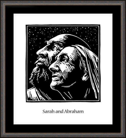 Wall Frame Espresso, Matted - Sarah and Abraham by J. Lonneman