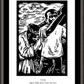Wall Frame Espresso, Matted - Scriptural Stations of the Cross 08 - Simon Helps Jesus Carry the Cross by Julie Lonneman - Trinity Stores