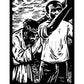 Wall Frame Black, Matted - Scriptural Stations of the Cross 08 - Simon Helps Jesus Carry the Cross by J. Lonneman
