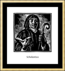 Wall Frame Gold - St. Scholastica by J. Lonneman
