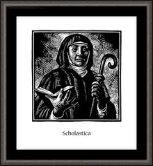 Wall Frame Espresso - St. Scholastica by J. Lonneman