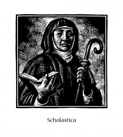 Wall Frame Black, Matted - St. Scholastica by J. Lonneman