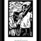 Wall Frame Black, Matted - Women's Stations of the Cross 05 - Simon Helps Jesus Carry the Cross by J. Lonneman
