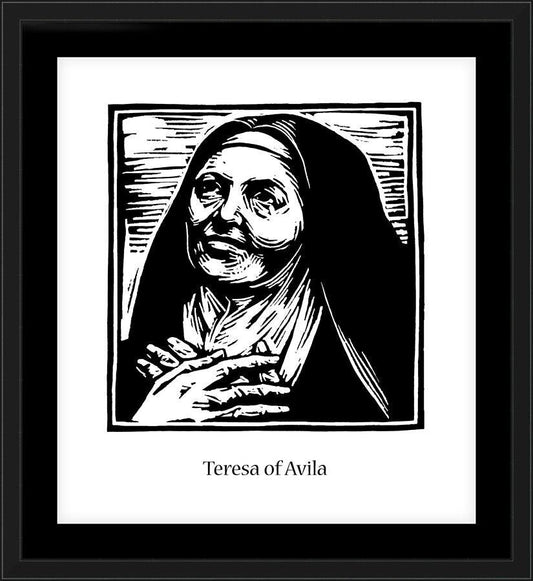 Wall Frame Black, Matted - St. Teresa of Avila by J. Lonneman