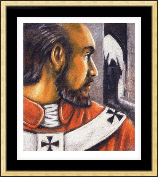 Wall Frame Gold, Matted - St. Thomas Becket by J. Lonneman