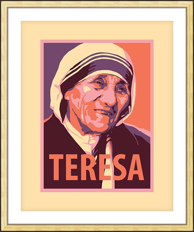 Wall Frame Gold, Matted - St. Teresa of Calcutta by Julie Lonneman - Trinity Stores