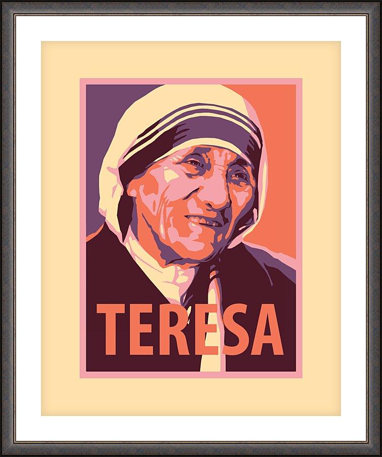 Wall Frame Espresso, Matted - St. Teresa of Calcutta by Julie Lonneman - Trinity Stores