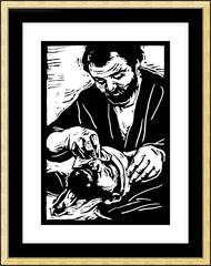 Wall Frame Gold - Good Samaritan by J. Lonneman
