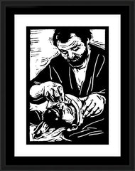 Wall Frame Black - Good Samaritan by J. Lonneman