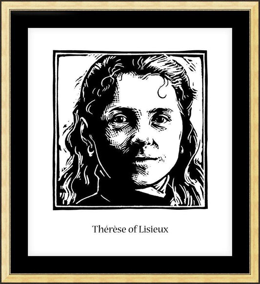 Wall Frame Gold, Matted - St. Thérèse of Lisieux by J. Lonneman