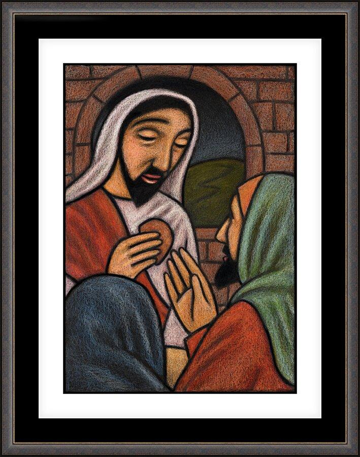 Wall Frame Espresso, Matted - Lent, Last Supper - Passion Sunday  by J. Lonneman