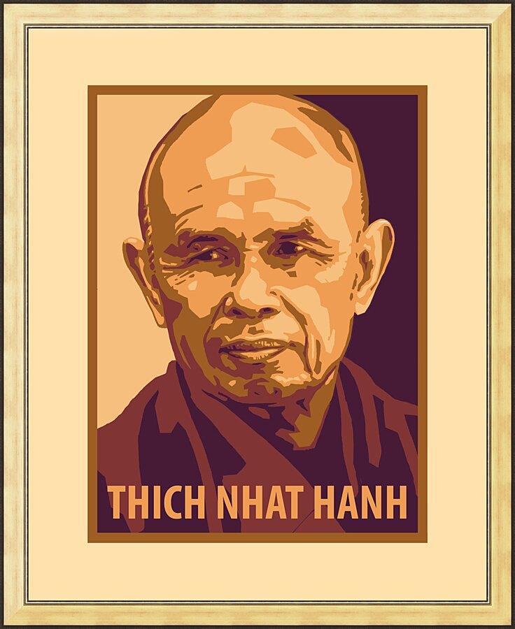 Wall Frame Gold - Thich Nhat Hanh by J. Lonneman