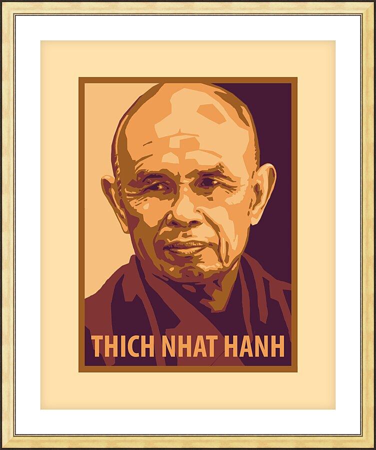 Wall Frame Gold, Matted - Thich Nhat Hanh by J. Lonneman