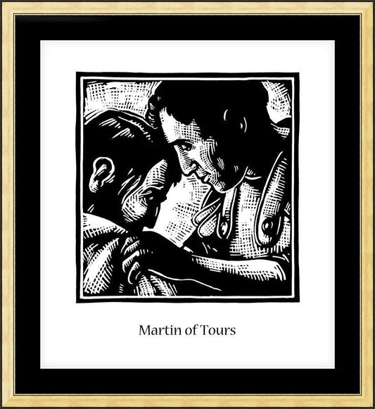 Wall Frame Gold, Matted - St. Martin of Tours by J. Lonneman