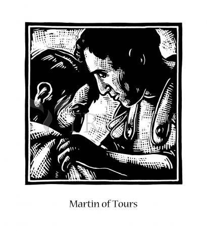Wall Frame Black, Matted - St. Martin of Tours by J. Lonneman