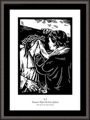 Wall Frame Espresso - Traditional Stations of the Cross 06 - St. Veronica Wipes the Face of Jesus by J. Lonneman